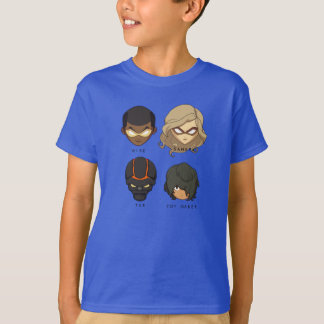 Chibi Heroes 3/4 Sleeve T-Shirt (svart)
