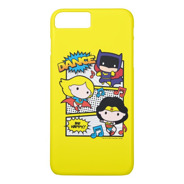 Chibi Heroes Dancing Case-Mate iPhone Skal (Baksida)