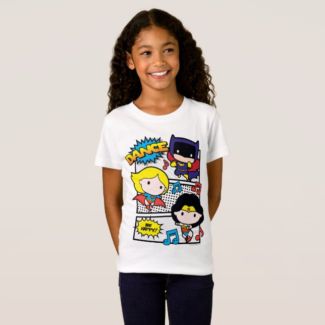 Chibi Heroes Dancing T-shirt (Hel framsida)