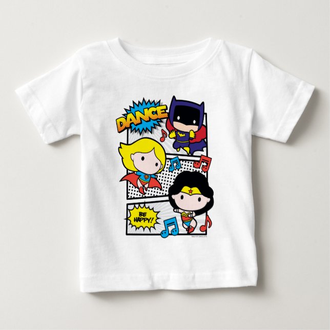 Chibi Heroes Dancing T Shirt (Framsida)