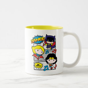 Chibi Heroes Dancing Två-Tonad Mugg