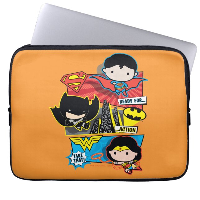 Chibi Heroes Redo för handling! Laptop Sleeve (Framsidan)