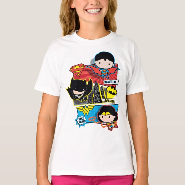 Chibi Heroes Redo för handling! T Shirt (Framsida)