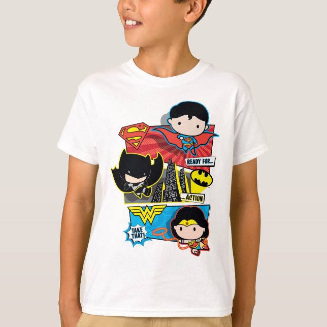 Chibi Heroes Redo för handling! T-shirt (Framsida)