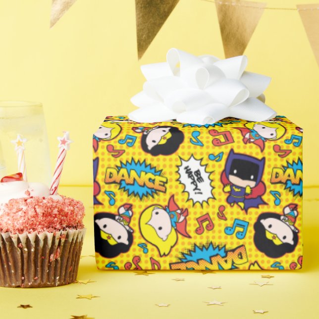 Chibi Heroine Dance Pattern Presentpapper (Födelsedagsfest)