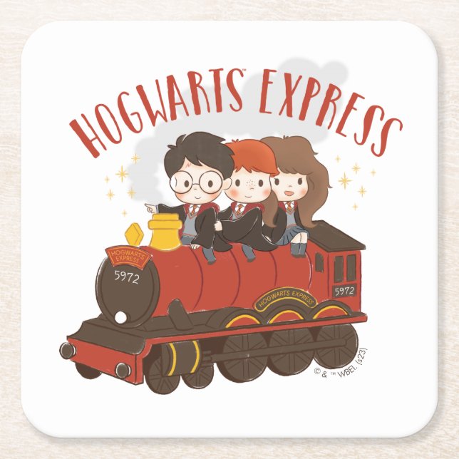 Chibi HOGWARTS EXPRESS™ Ride Underlägg Papper Kvadrat (Framsidan)