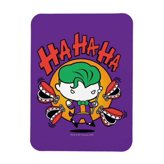 Chibi Joker med Leksak Teeth Magnet (Vertikal)
