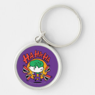 Chibi Joker med Leksak Teeth Rund Silverfärgad Nyckelring