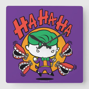 Chibi-joker med Leksak-tjuren Fyrkantig Klocka