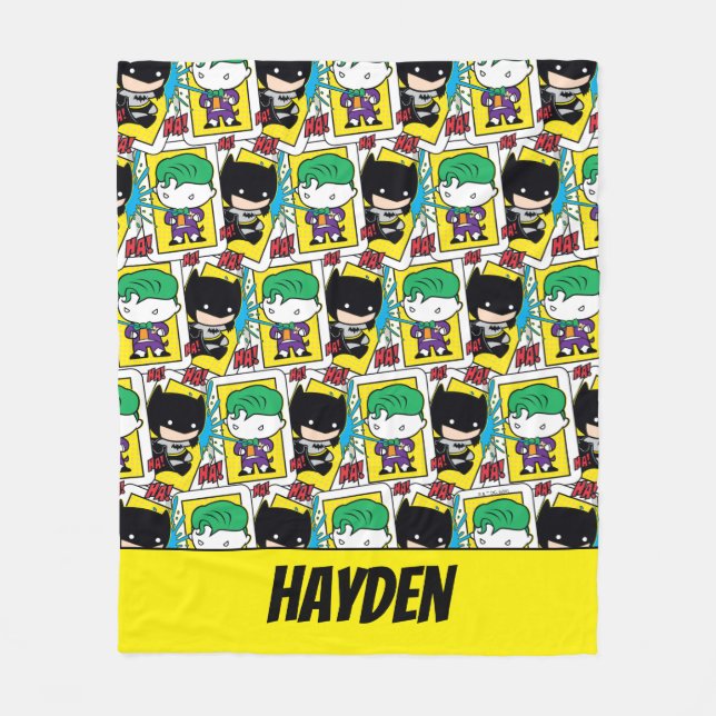 Chibi Joker och Batman Spelkort Mönster Fleecefilt (Framsidan)