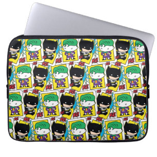 Chibi Joker och Batman Spelkort Mönster Laptop Fodral