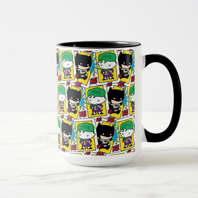 Chibi Joker och Batman Spelkort Mönster Mugg (Höger)