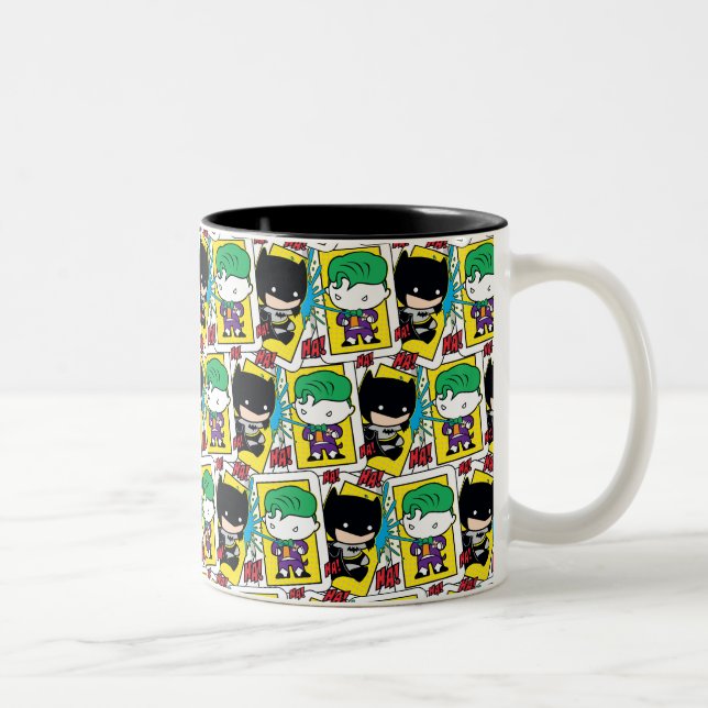 Chibi Joker och Batman Spelkort Mönster Två-Tonad Mugg (Höger)