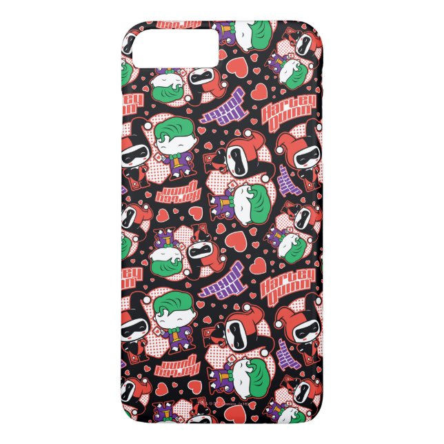 Chibi Joker och Harley Heart Mönster Case-Mate iPhone Skal (Baksida)