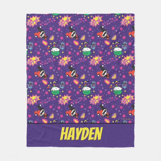 Chibi Joker och Harley Mönster Fleecefilt (Framsidan)