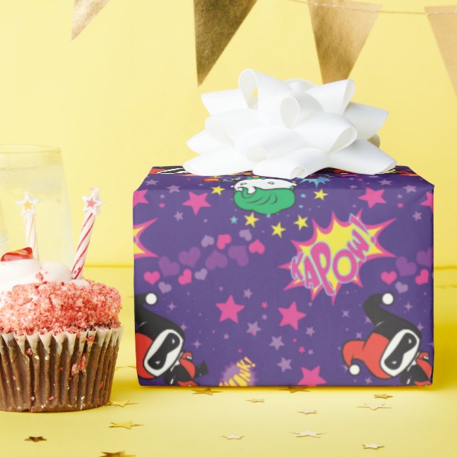 Chibi Joker och Harley Mönster Presentpapper (Födelsedagsfest)