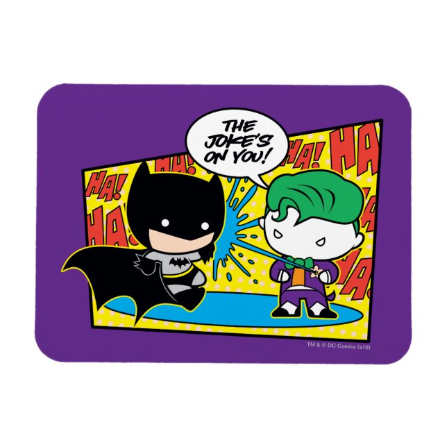 Chibi Joker Skojjar Chibi Batman Magnet (Horisontell)