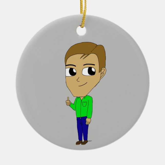 chibi julgransprydnad keramik (Framsidan)