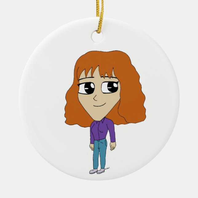 chibi julgransprydnad keramik (Framsidan)
