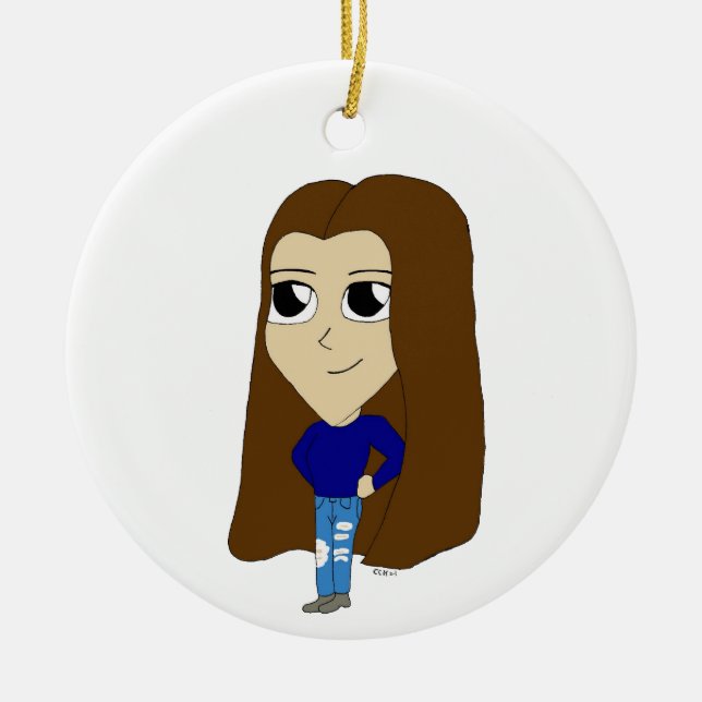 chibi julgransprydnad keramik (Framsidan)