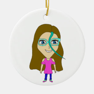 chibi julgransprydnad keramik
