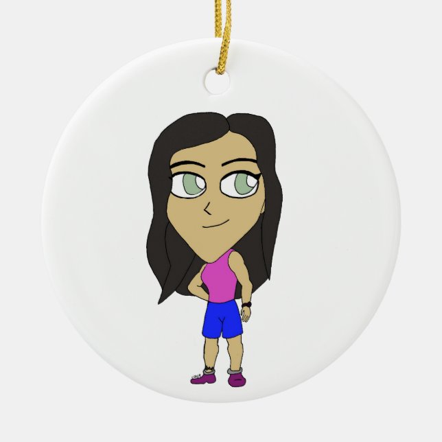 chibi julgransprydnad keramik (Framsidan)