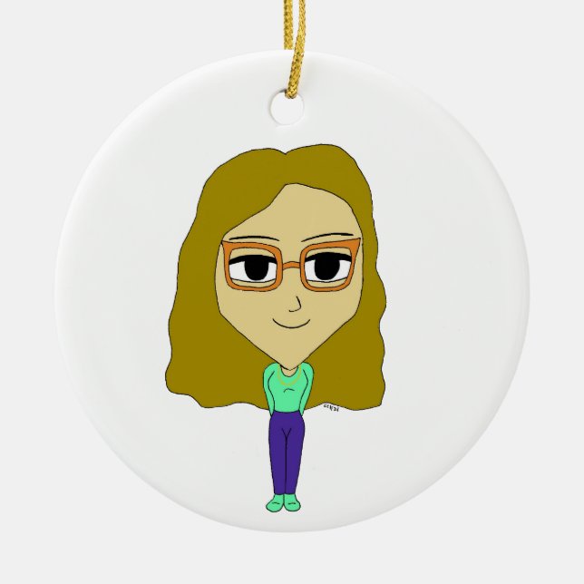 chibi julgransprydnad keramik (Framsidan)