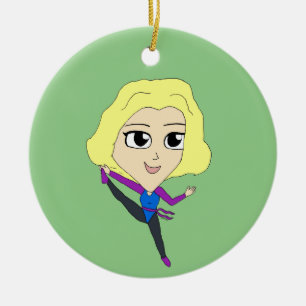 chibi julgransprydnad keramik