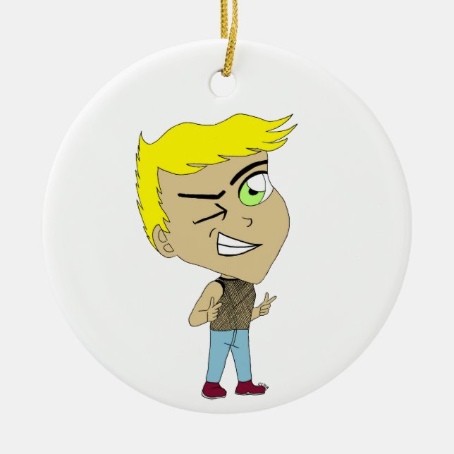 chibi julgransprydnad keramik (Framsidan)