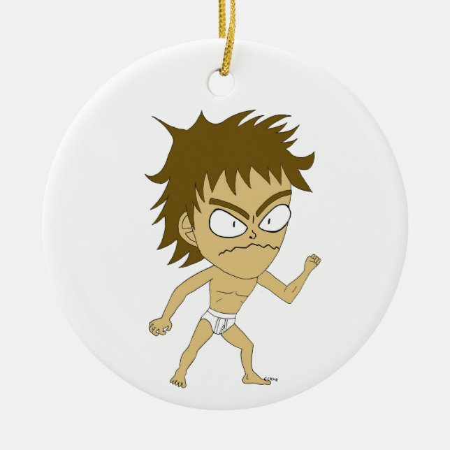 chibi julgransprydnad keramik (Framsidan)