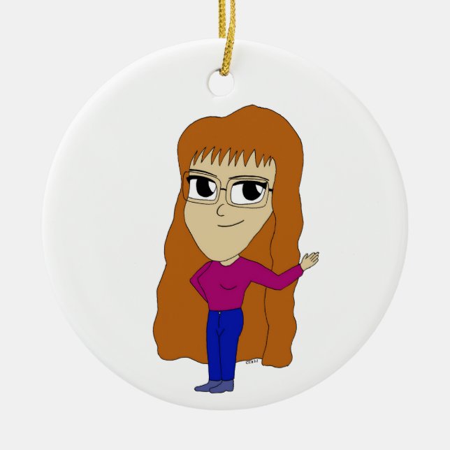 chibi julgransprydnad keramik (Framsidan)