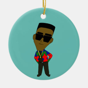 chibi julgransprydnad keramik