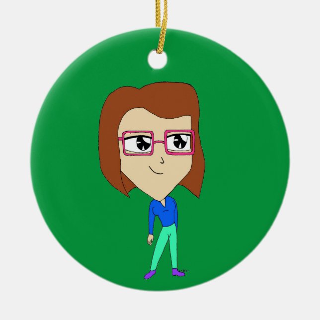 chibi julgransprydnad keramik (Framsidan)