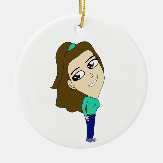 chibi julgransprydnad keramik (Framsidan)