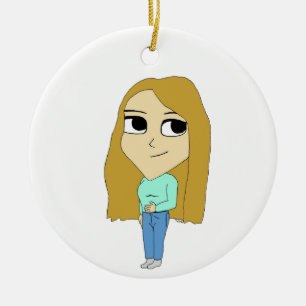 chibi julgransprydnad keramik