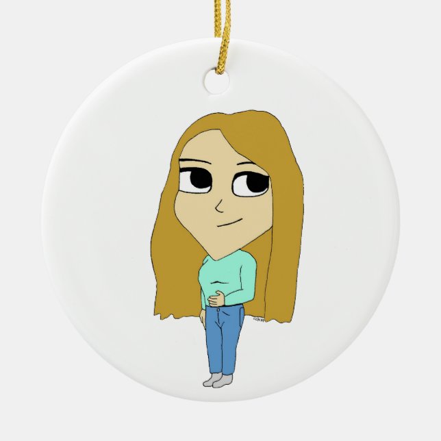 chibi julgransprydnad keramik (Framsidan)