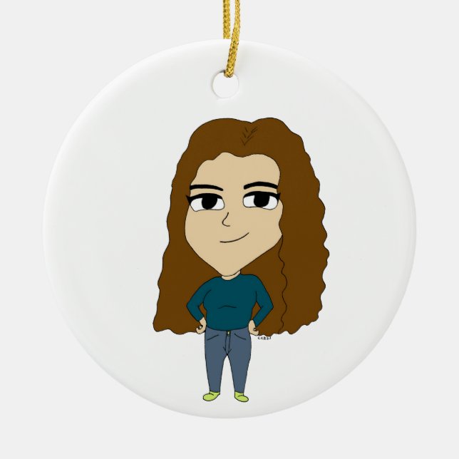 chibi julgransprydnad keramik (Framsidan)