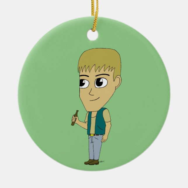 chibi julgransprydnad keramik (Framsidan)