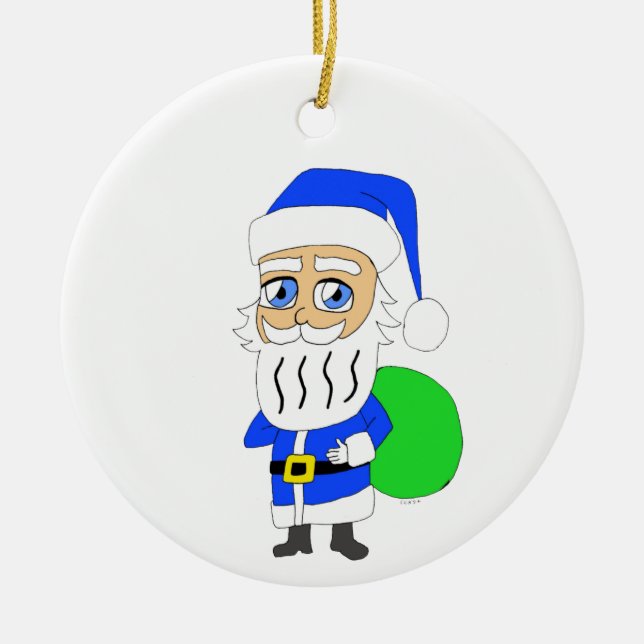 chibi Jultomten Julgransprydnad Keramik (Framsidan)