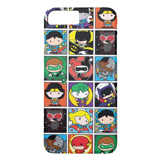 Chibi Justice League Character Mönster Case-Mate iPhone Skal (Baksida)