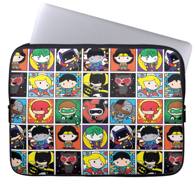 Chibi Justice League Character Mönster Laptop Sleeve (Framsidan)