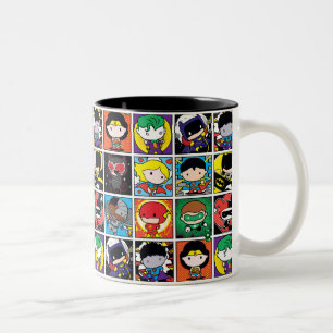 Chibi Justice League Character Mönster Två-Tonad Mugg