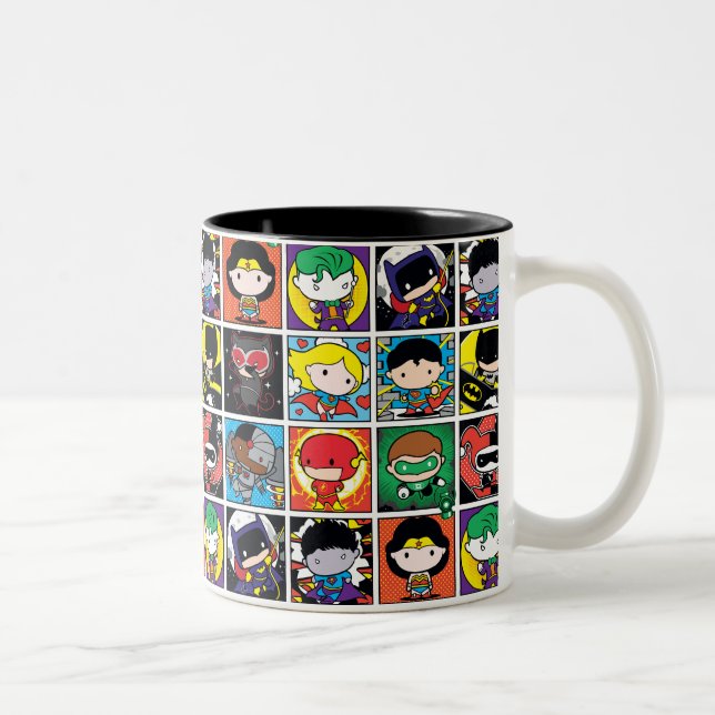 Chibi Justice League Character Mönster Två-Tonad Mugg (Höger)