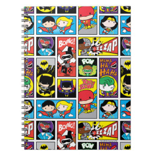 Chibi Justice League Compilation Mönster Anteckningsbok Med Spiral