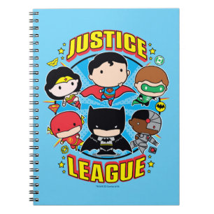 Chibi Justice League Group Anteckningsbok Med Spiral