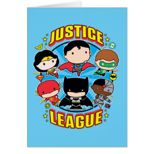 Chibi Justice League Group Hälsningskort