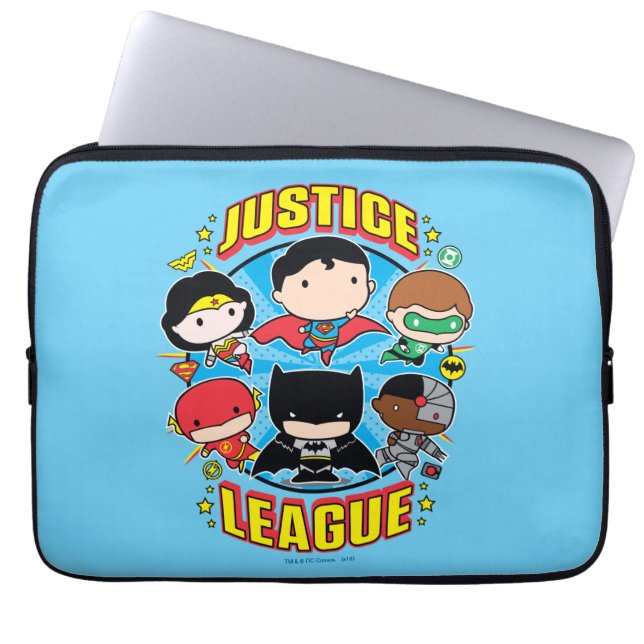 Chibi Justice League Group Laptop Sleeve (Framsidan)