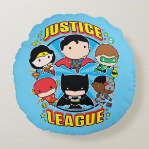 Chibi Justice League Group Rund Kudde