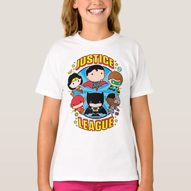 Chibi Justice League Group T Shirt (Framsida)