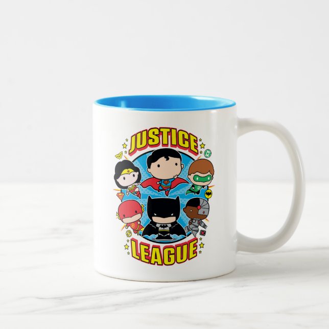 Chibi Justice League Group Två-Tonad Mugg (Höger)